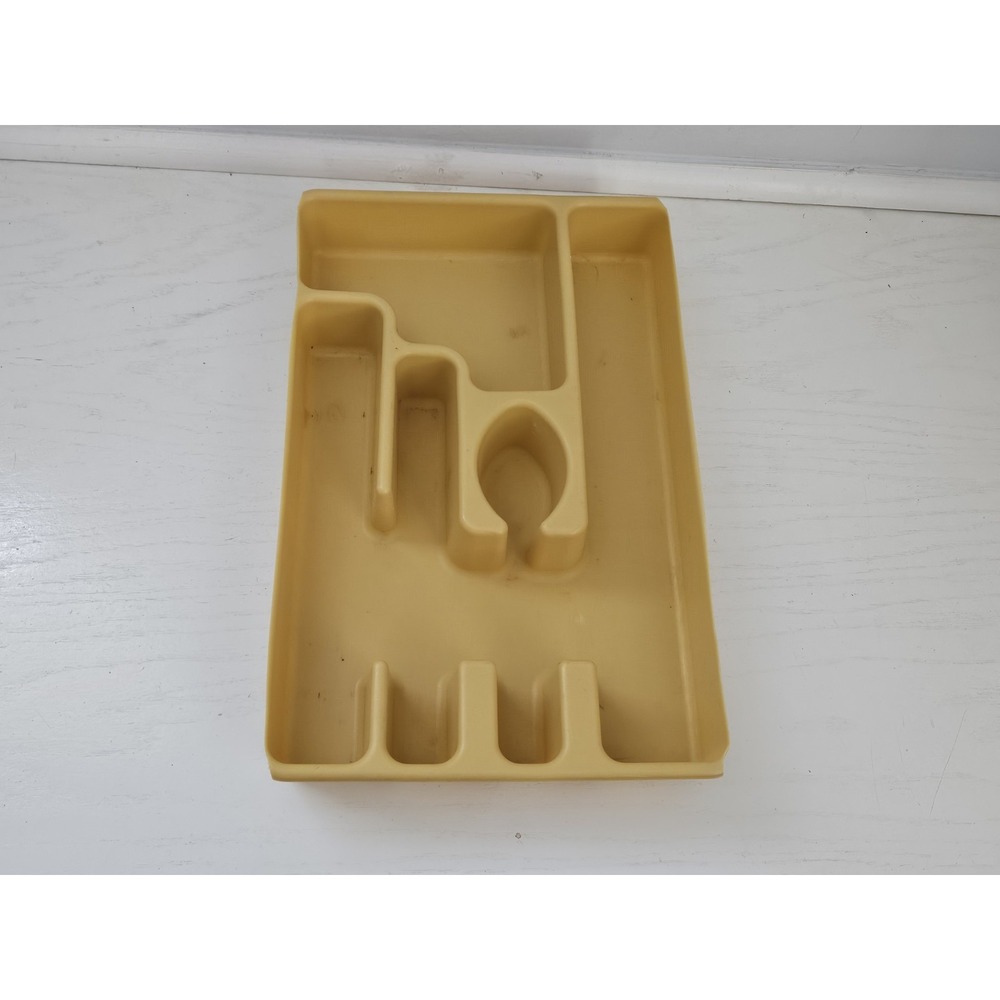 Vintage Rubbermaid 2921-5 Silverware Tray Utensil Drawer Organizer Retro Yellow